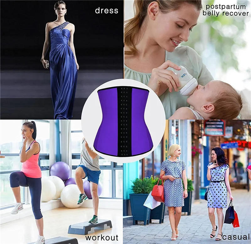 NINGMI Women Waist Trainer Rubber Latex Modeling Belt Weight Loss Corrective Underwear Corset Cincher Sexy Hourglass Body Shaper (28)