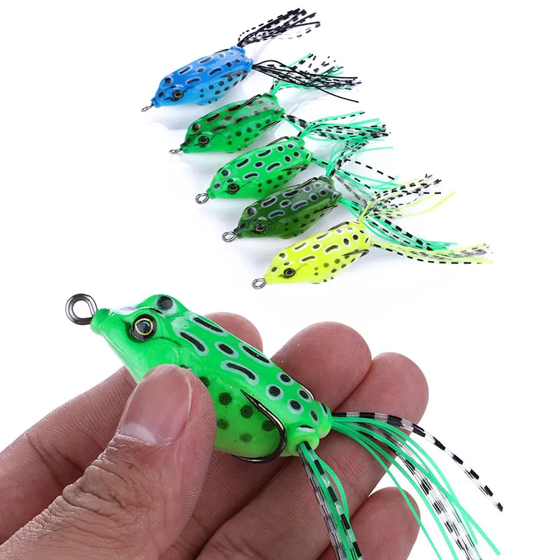 100pcs Topwater 5.5CM 8G Japan frog fishing baits pike lures soft squid plastic wobble isca pesca tackles | Спорт и развлечения