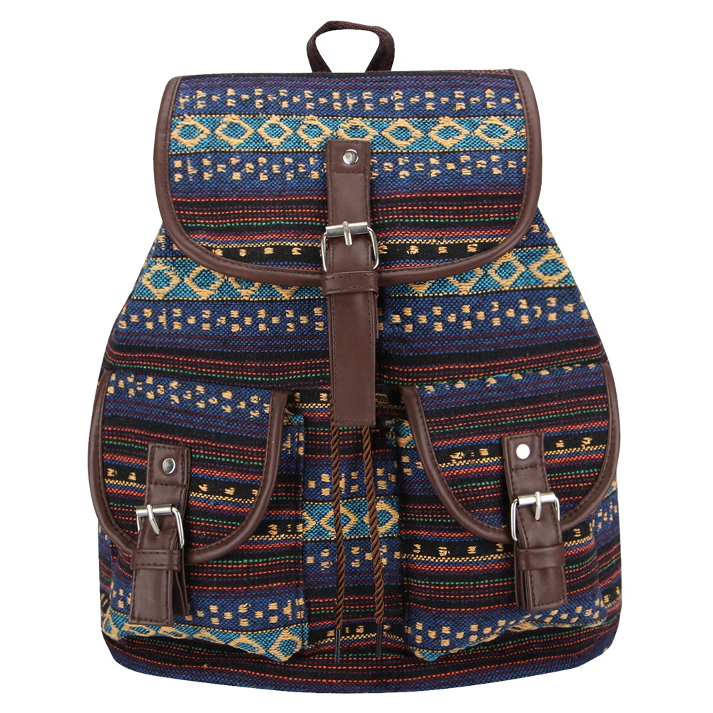 SANSARYA, тайский индийский шик, винтажный рюкзак, ацтекский женский рюкзак, богемный рюкзак на шнурке, этнические школьные сумки для девочек-подростков