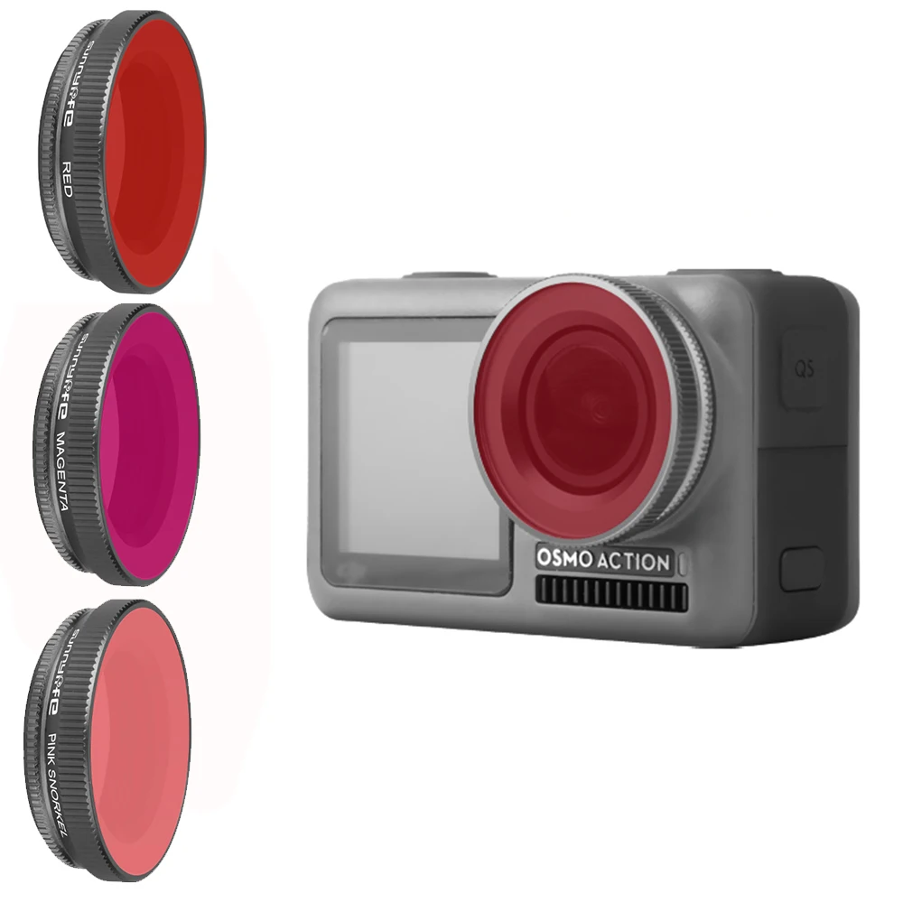 Аксессуары для экшн-камеры корпус для дайвинга красный/фиолетовый/розовый объектив фильтра подходит для подводного плавания 1-5-21M для экшн-камеры DJI OSMO