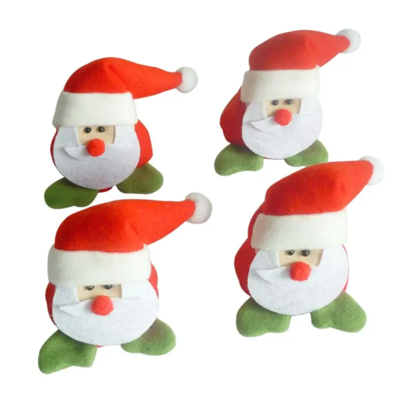 

4 PCs / Set Christmas Decoration Xmas Chair Foot Protectors Dining Seat Small Cloth Christmas Chair Leg Cover DIY Christmas Part