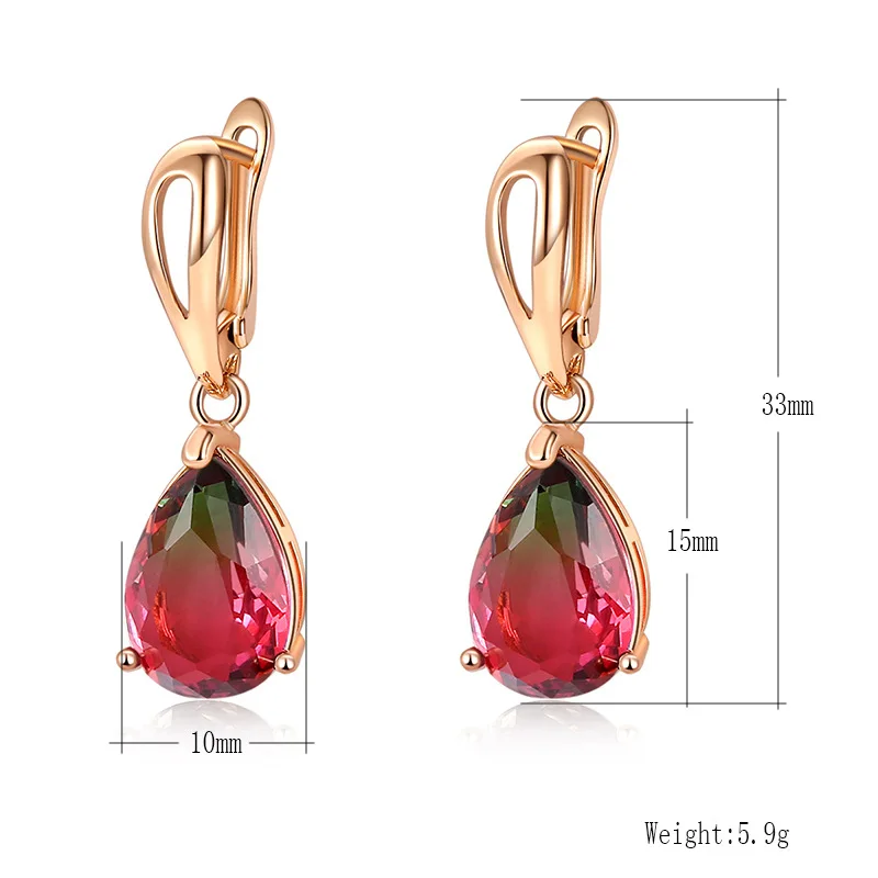 

fashion rose gold zircon stud earring for women