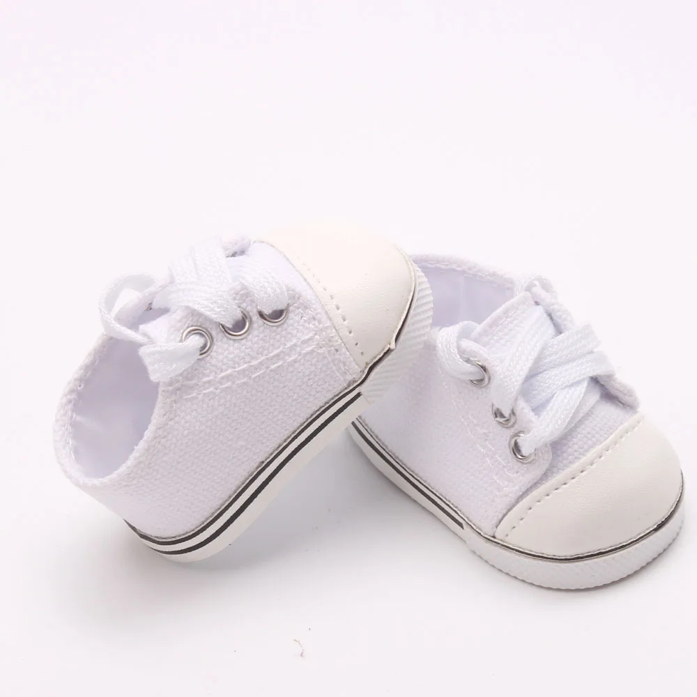 

18-inch American doll shoes 2019 new 45CM new baby white casual shoes european-style doll accessories
