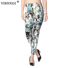 VISNXGI, леггинсы для фитнеса, женские штаны для тренировок, леггинсы с принтом, высокая эластичность, леггинсы, брюки для высоких стрейчевых повседневных леггинсов