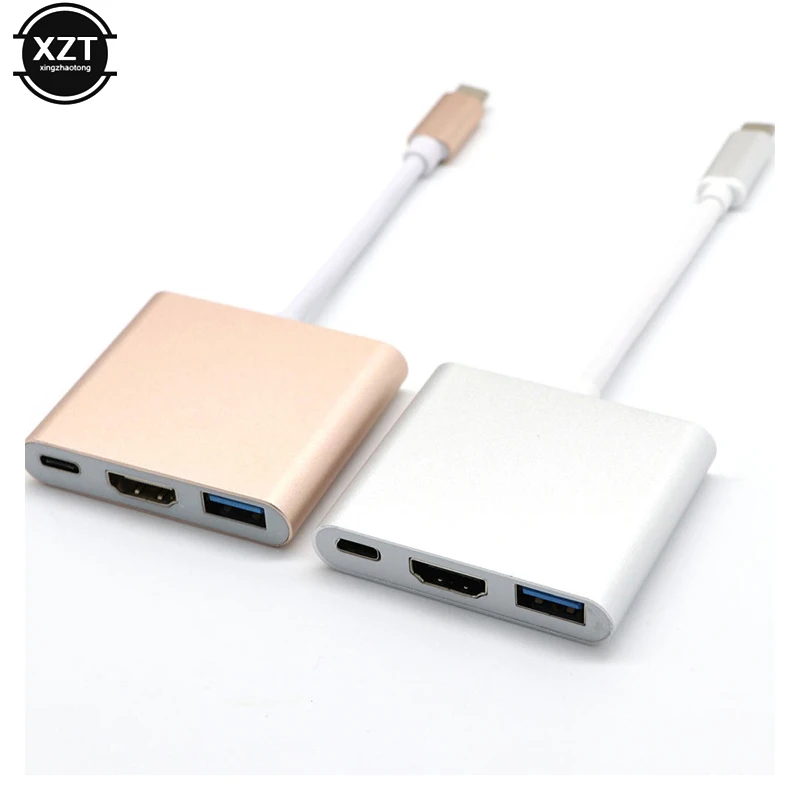 USB C концентратор HDMI адаптер для Macbook Pro, GOOJODOQ концентратор USB Type C к Hdmi USB 3,0 порт с USB-C питания Горячая Распродажа Новинка