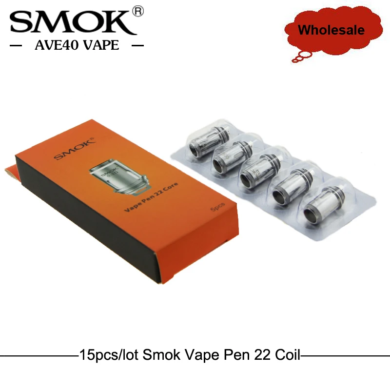 

15pcs SMOK Vape Pen 22 Replacement Coil 0.3ohm 0.25ohm Vape pen 22 Mesh 0.15ohm Strip Core Fit SMOK Vape Pen 22/Vape Pen Plus