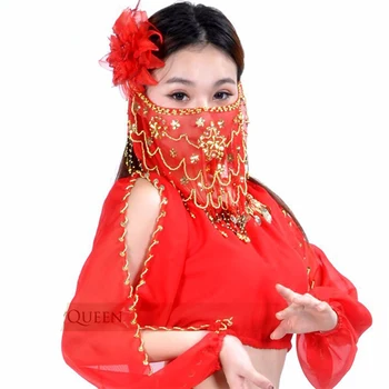 

Hot!!! High-Grade Belly Dance Veil 9colors Fan Veil Bellydance Veil Belly Dance Accessories Free Shipping Dancing Veil