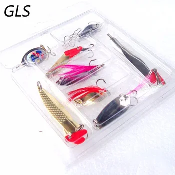 

2020 12Pcs Fishing Lures Colors Fishing Spoon Bait Metal Lure Artificial Hard Bait Fresh Water Bass Pike Bait Fishing Fake Lure