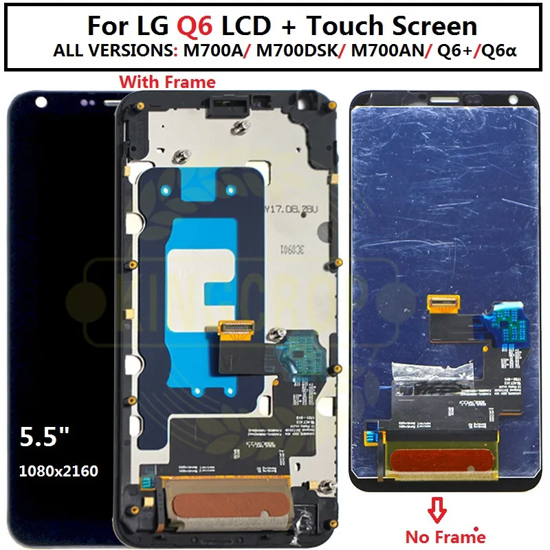 

5.5'' Original For LG Q6 LG-M700 M700 M700A US700 M700H M703 M700Y LCD DIsplay + Touch Screen Digitizer Assembly With Frame