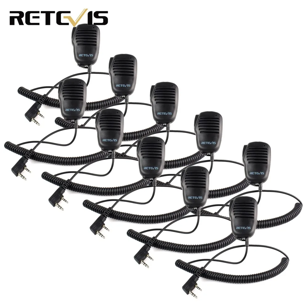 

10pcs Retevis 2 Pin Mini PTT Speaker MIC Walkie Talkie Accessories For Baofeng UV5R 888S For Kenwood For TYT Two Way Radio C9021