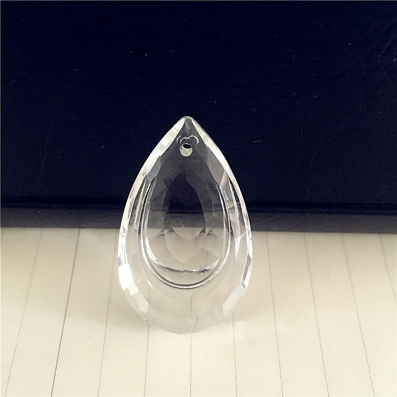 Double 38mm Rain Drop Pendants Crystal Chandelier Parts Crystal Clear