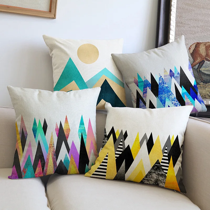 

Decorative Pillows Cushion Cover 45x45cm Pillow Cover Home Sofa Decor Pillow Case Housse De Coussin Printed Geometric Kussenhoes