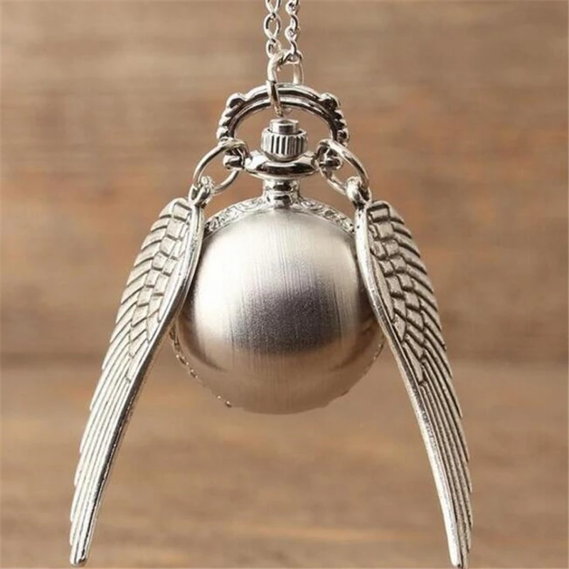 [New] Harrys Potter Golden Wings Snitch Toy Watch Quartz Pocket Watch Necklace Quidditch Balls Snitch Necklace Toys Fly Thief