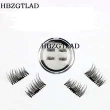 Hbzgtlad 3D Магнитный ненастоящий ресницы ручной природных длинный магнитные накладные ресницы крест глаза ресницы, наращивание ресниц