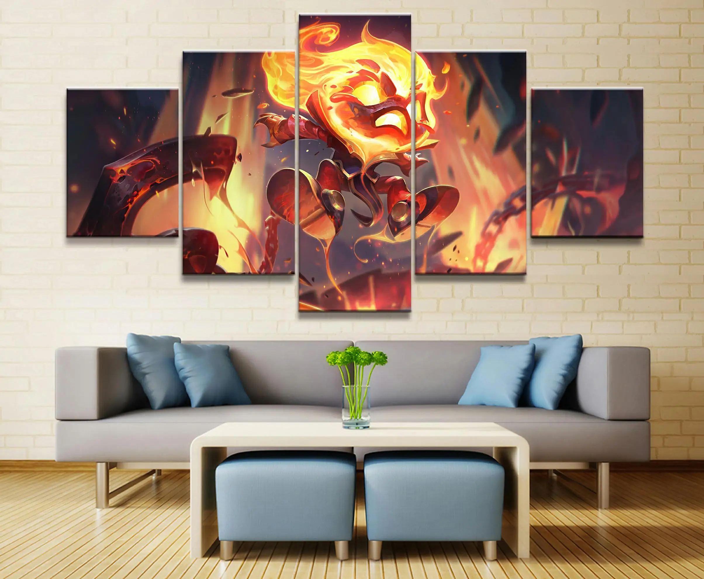 

Home Decor Modular Canvas Picture 5 Piece Amumu League of Legends LOL Game Painting Poster Wall For Home Canvas Painting