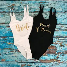 Пользовательские невесты купальный Костюмы медовый месяц фрейлина девичник Купальники для малышек купальник невесты подарок. Невесты свадебный подарок
