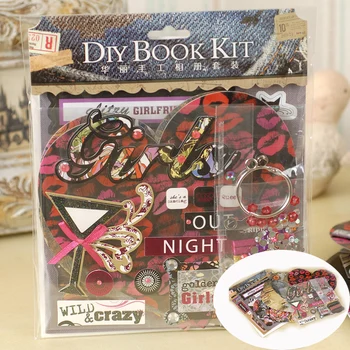 

DIY Photo Albums Including Tool Bag Stickers Paper Handwork Scrapbook Picture Albums as Kid Birthday Wedding Photo Album Gift