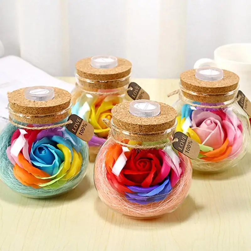 

Creative Soap Flower Luminous Bottle Romantic LED RGB Dimmer Rose Night LightValentine's Day to Send Girls Birthday Gift