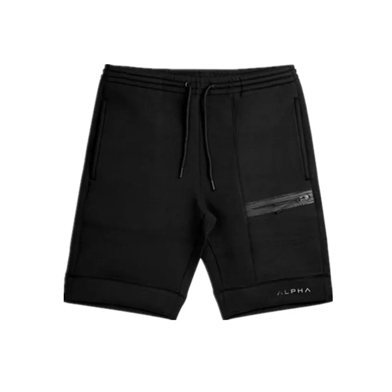 Летние новые модные брендовые мужские шорты на молнии в стиле пэчворк для фитнеса, бодибилдинга, Короткие штаны до колен, мужские шорты