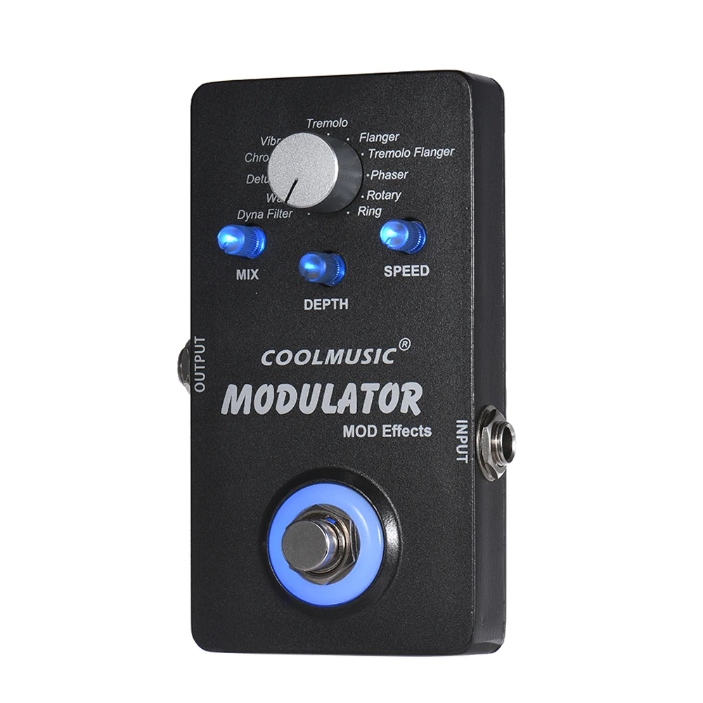 COOLMUSIC A-ME01 цифровой модулятор гитарная педаль эффектов для электрогитары с 11 эффектами модуляции истинный обход металлический корпус