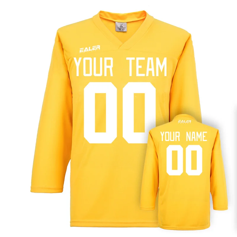 Джетс хоккейный свитер для тренировок костюм с вашим именем и номером и название команды многоцветный - Цвет: Цвет: желтый