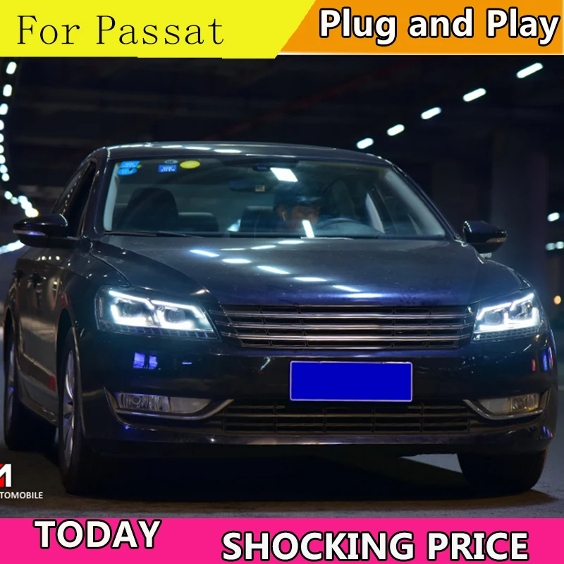 Автомобильный Стайлинг для VW Passat B7 US Verson фары для Passat B7 фары DRL D2H динамический сигнал поворота Hid биксеноновый луч