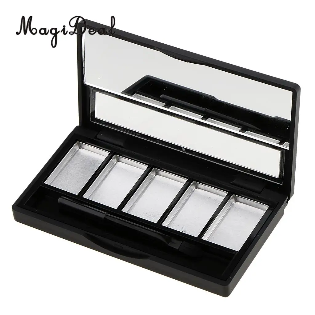 MagiDeal Empty Makeup Palette Powder Eyeshadow Blush Lip Gloss DIY  Case with Mirror 5 Slots Powder Refill Makeup Palette