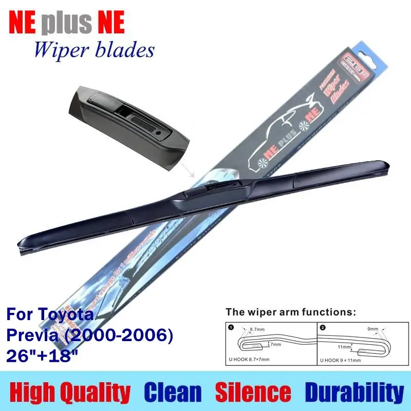 Wiper blades for Toyota Previa (2000 2006) 26"+18" Rubber fit standard