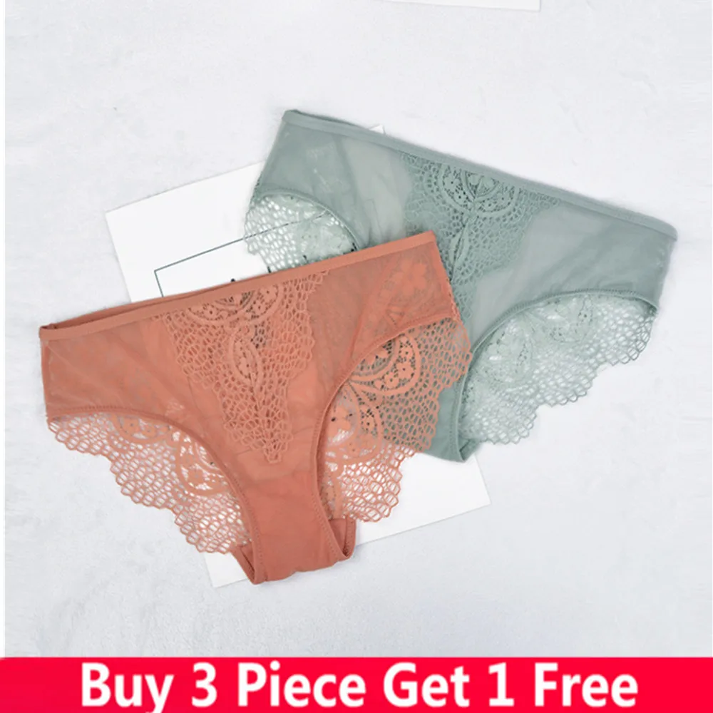 

Mesh low waist solid color transparent sexy triangle briefs
