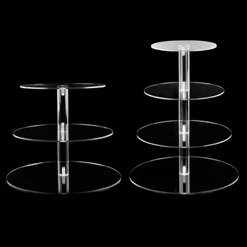 

Cake Holder Round Acrylic 3/4 Tier Cupcake Cake Stand Assemble and Disassemble Home Birthday Tools Party Stands Decoration Gift