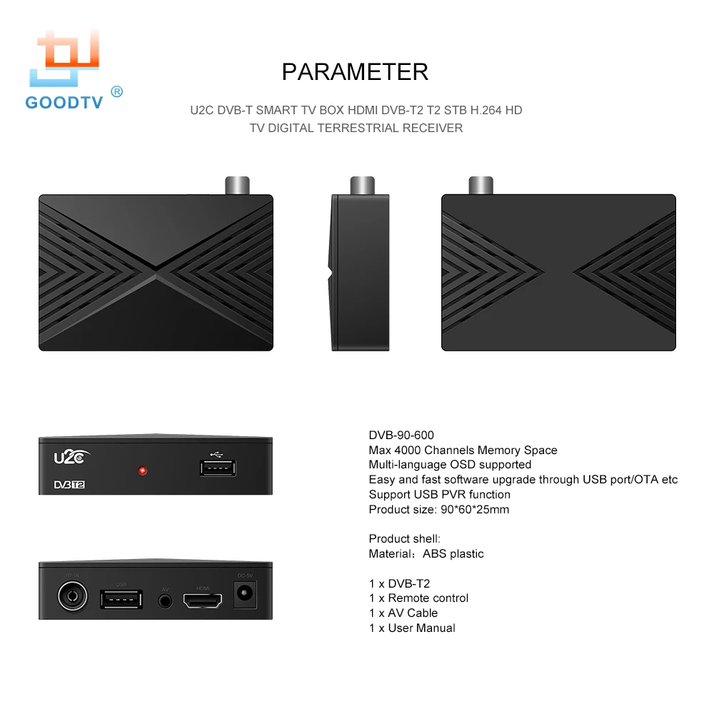 U2C HDMI ТВ приемник тюнер Dvb T2 Wifi Usb2.0 Full HD 1080P Dvb-t2 тюнер ТВ коробка Dvbt2 Встроенный Русский Ручной Европейский блок питания