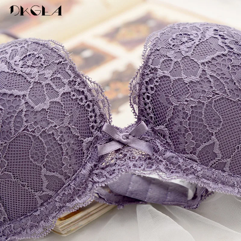 Super Gather Purple Bras Women Underwear Set Cotton Brassiere Thick Push Up  Bra Set Embroidery Lace Lingerie Sets Sexy - Bra & Brief Sets - AliExpress