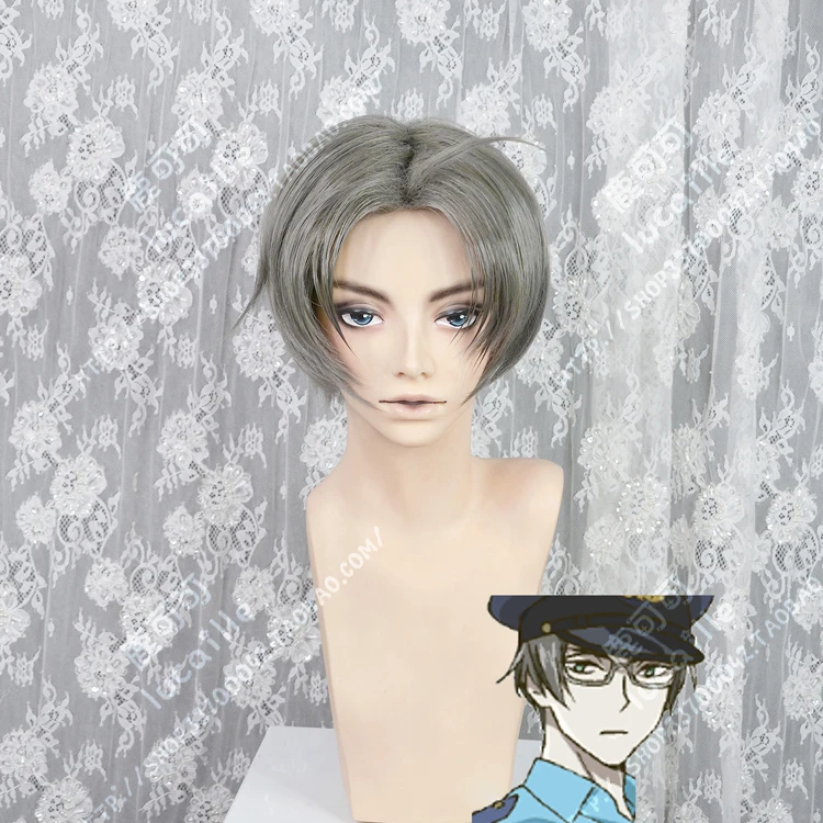 Парик для костюма из аниме Sarazanmai Mabu Akutsu короткие синтетические волосы серого
