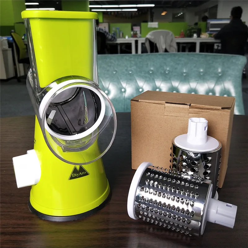 

DiyArts Mandoline Slicer Vegetable Cutter Round Potato Carrot Grater Slicer with 3 Stainless Steel Chopper Blades Kitchen Tool