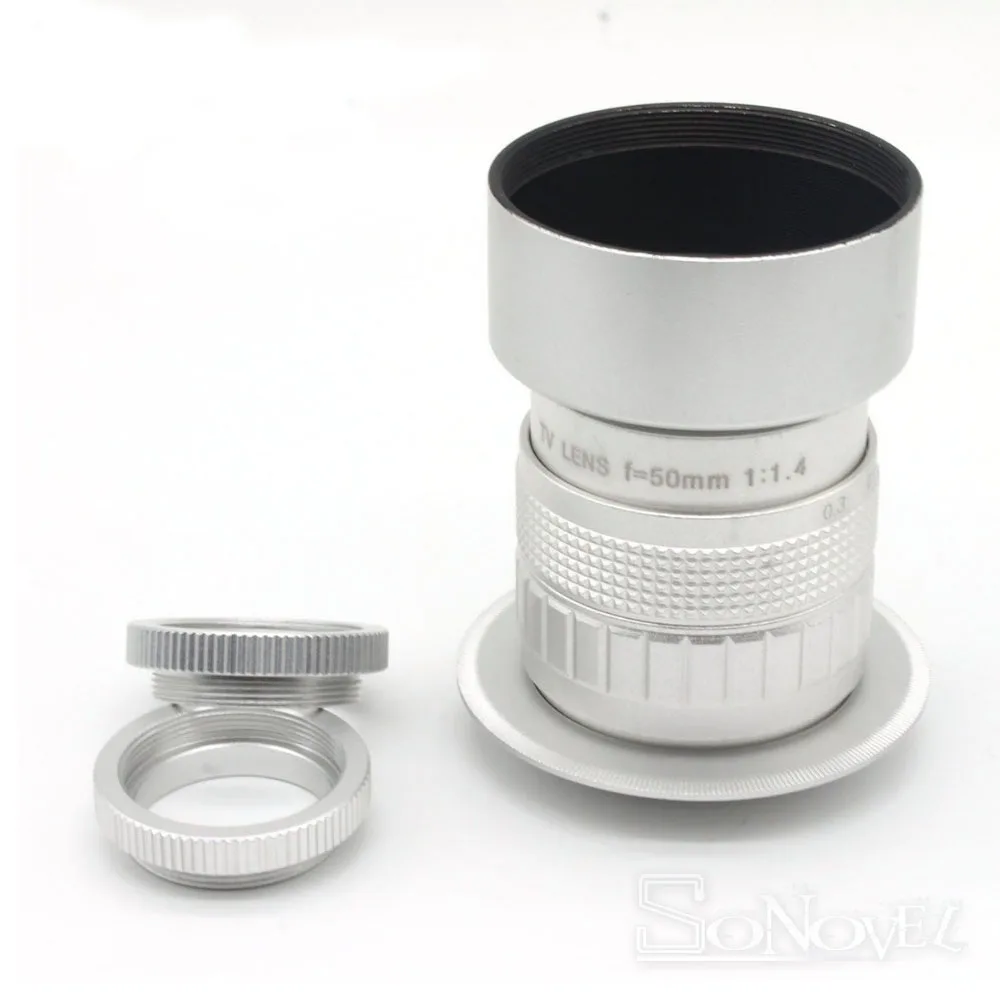  Silver Fujian 50mm F1.4 CCTV Movie Lens+C-M4/3 Mount For Micro 4/3 m4/3 EPL5 EPM3 EPL7 OM-D DMC-GX1 - 32890575364