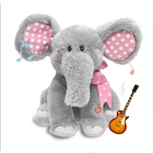 Цвета: голубой, розовый, электронный слон Животные мягкий плюш Pet подвесная кукла уши Танцы пения, детский подарок на день рождения, по низкой цене, игрушка A088