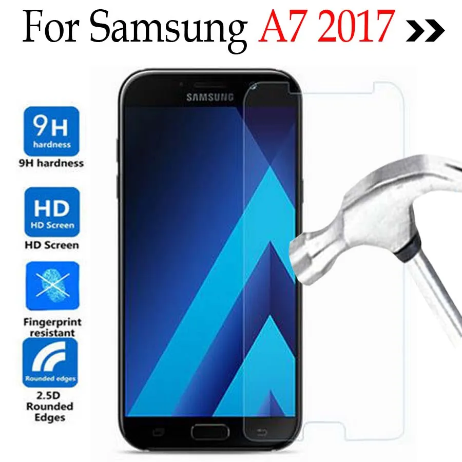 Закаленное Стекло для samsung Galaxy A3 A5 A7 Экран протектор для samsung A 3 5 7 A320 A3200 A520F A720F чехол - Цвет: A7 2017