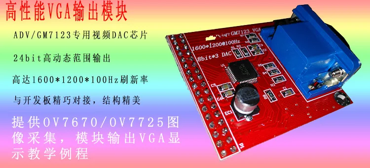 Для GM7123 VGA видео модуль подключения fpga Совет по развитию камеры для coms отправить код 330 MSPS скорость преобразования ttl уровня