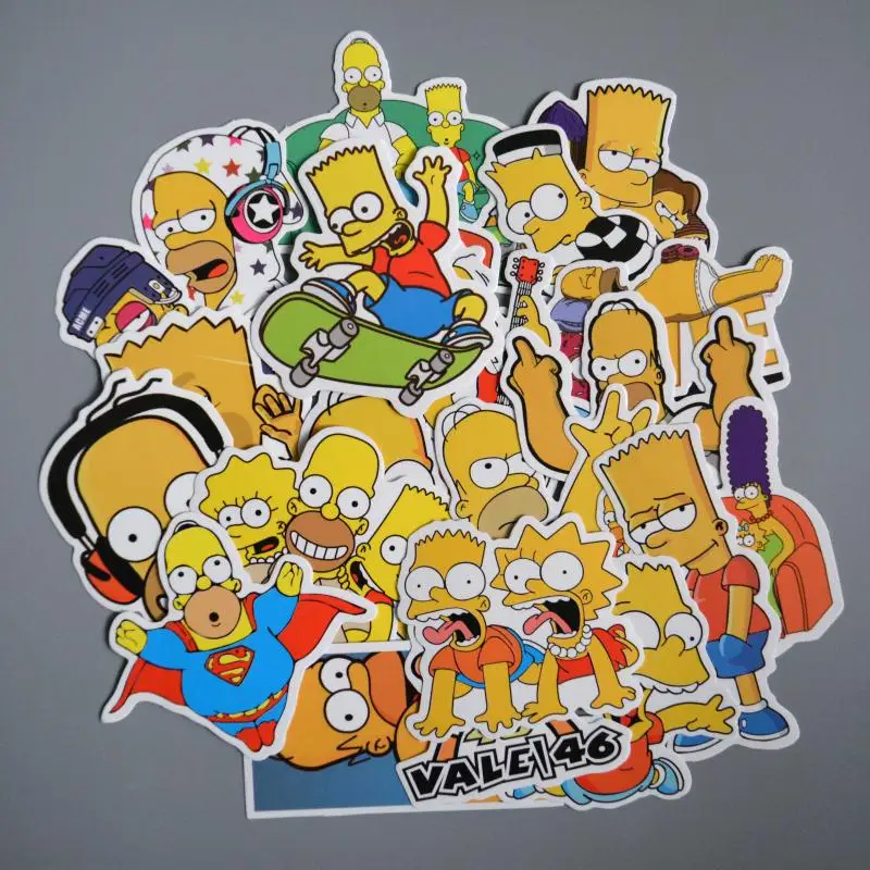25 قطعة/الوحدة أنيمي ملصق الفينيل الكرتون سمبسنز ملصقات الكمبيوتر المحمول ملصقا صائق الثلاجة سيارة لوح التزلج PVC الكتابة على الجدران الاطفال ...