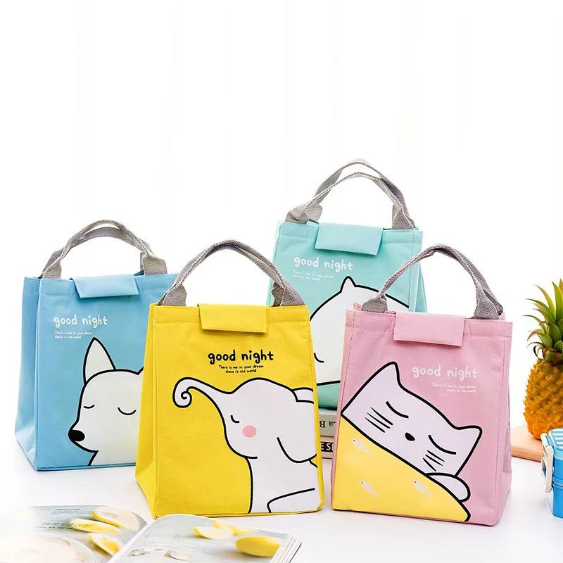 

Cute Animals Print Lunch Bag Waterproof Men Women Student Lunch Box Thermo Bag Office School Picnic Cooler Bag Lancheira Termica