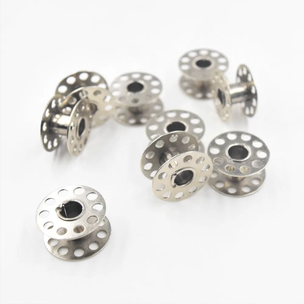 

10Pcs Empty Stainless Metal Bobbins Sewing Machine Spools for Sewing Machine