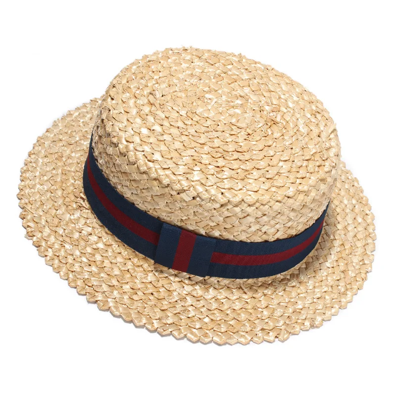 

New Fashion Summer Beach Sun Hat Woman Straw Hats hand made Flat Top Hat For Girls Circle Fringe Flat Eaves Caps