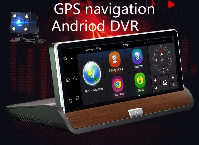 Full HD 7 дюймов сенсорный экран Видеорегистраторы для автомобилей gps Android 4,4 двойной Камера Wi-Fi автоматический Камера Автомобиль Центральной Консоли заднего вида автомобиля Камера