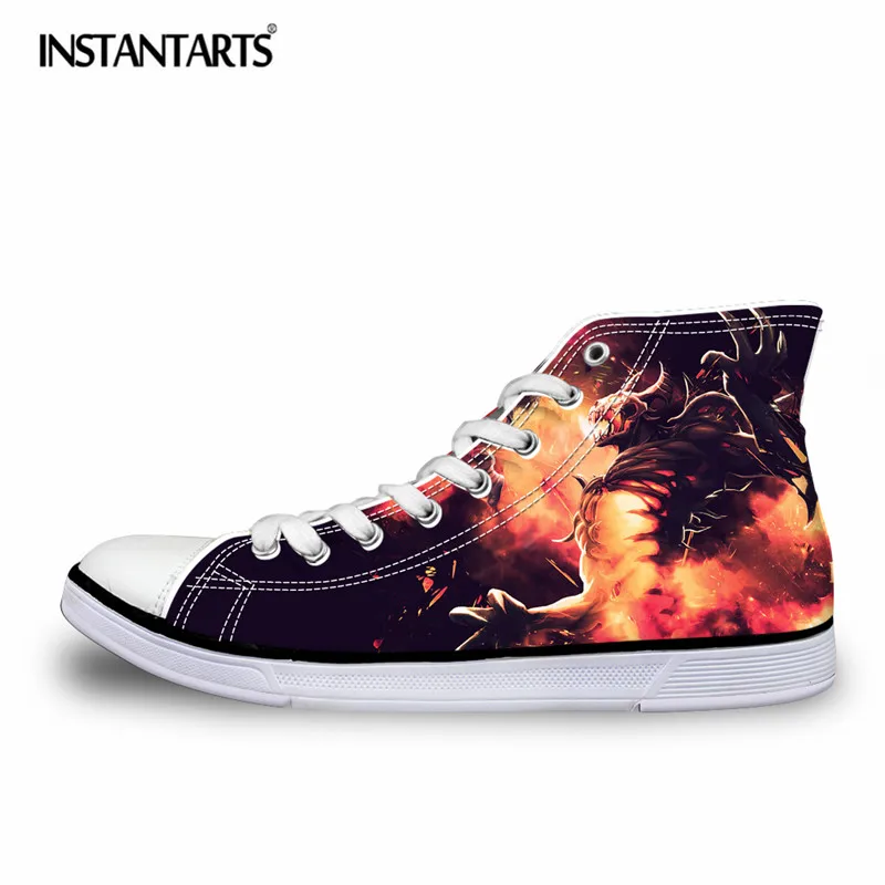 

INSTANTARTS Cartoon Game Dota 2 Print Men's High Top Canvas Shoes Funny Design Man Comfort Vulcanize Shoes Boys Autumn Sneakers
