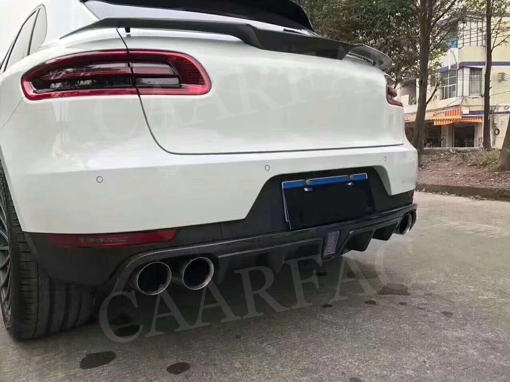 Задний спойлер из углеродного волокна диффузор подходит для Porsche Macan- с светодиодный светильник бампер