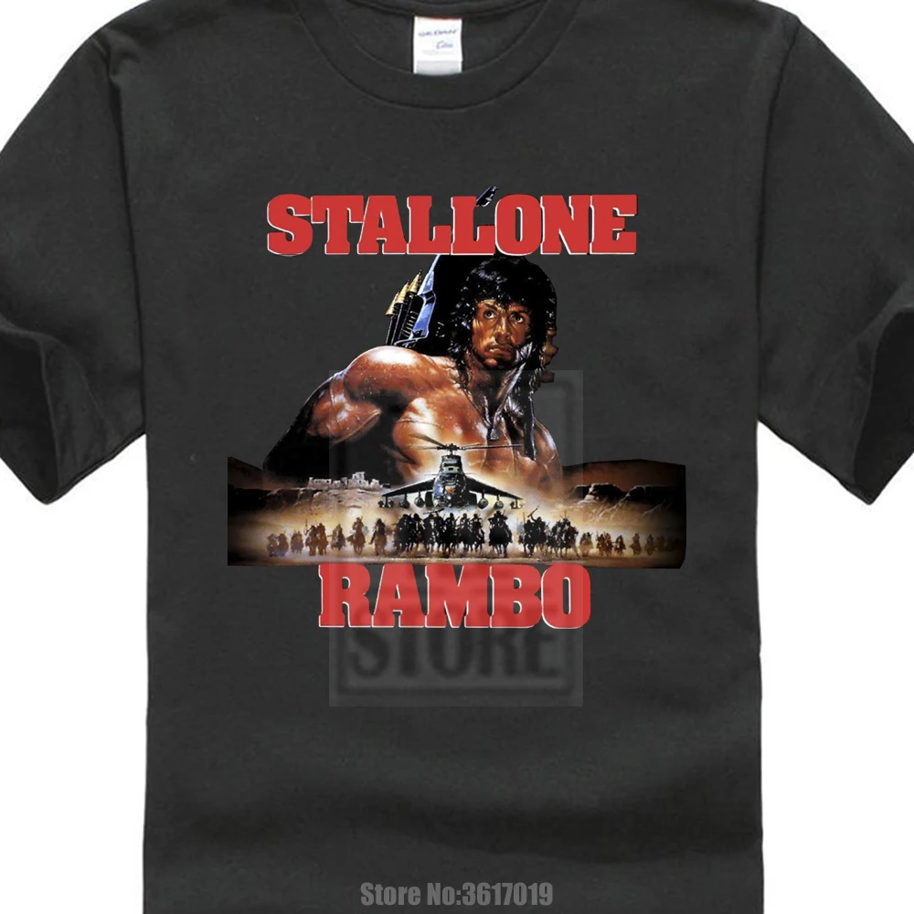 

Cotton T Shirt New Rambo Sylvester Stallone Classic Movie Design Men'S Fashion T Shirt Cool Tops Short Sleeve Tees