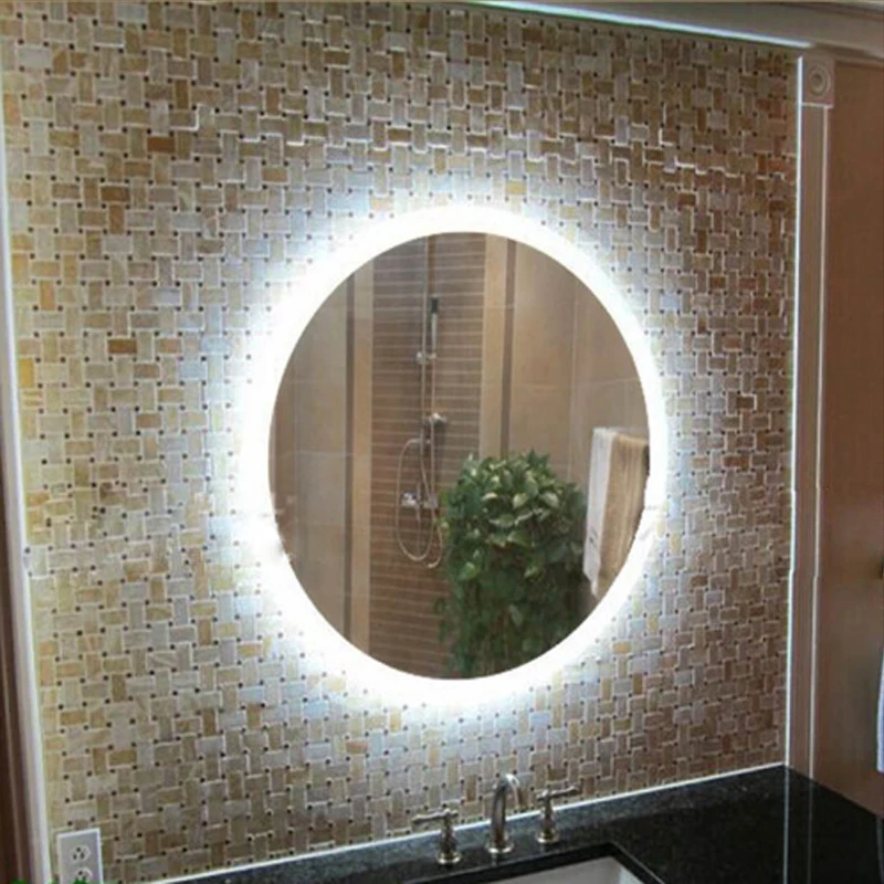 Противотуманная зеркальная лампа для ванной, круглый светодиодный настенный светильник, водонепроницаемый настенный светильник для ванной комнаты, спальни