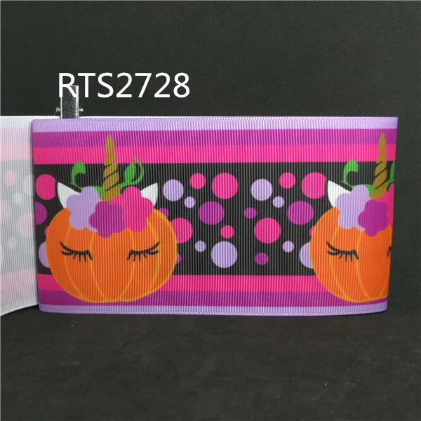 50 ярдов/рулон 3 дюймов 75 мм модный напечатанный grosgrain лента RTS2728