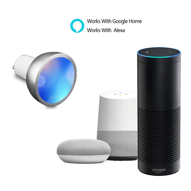 GU10 умный wifi светодиодный светильник лампа приложение и Alexa Google помощь Голосовое