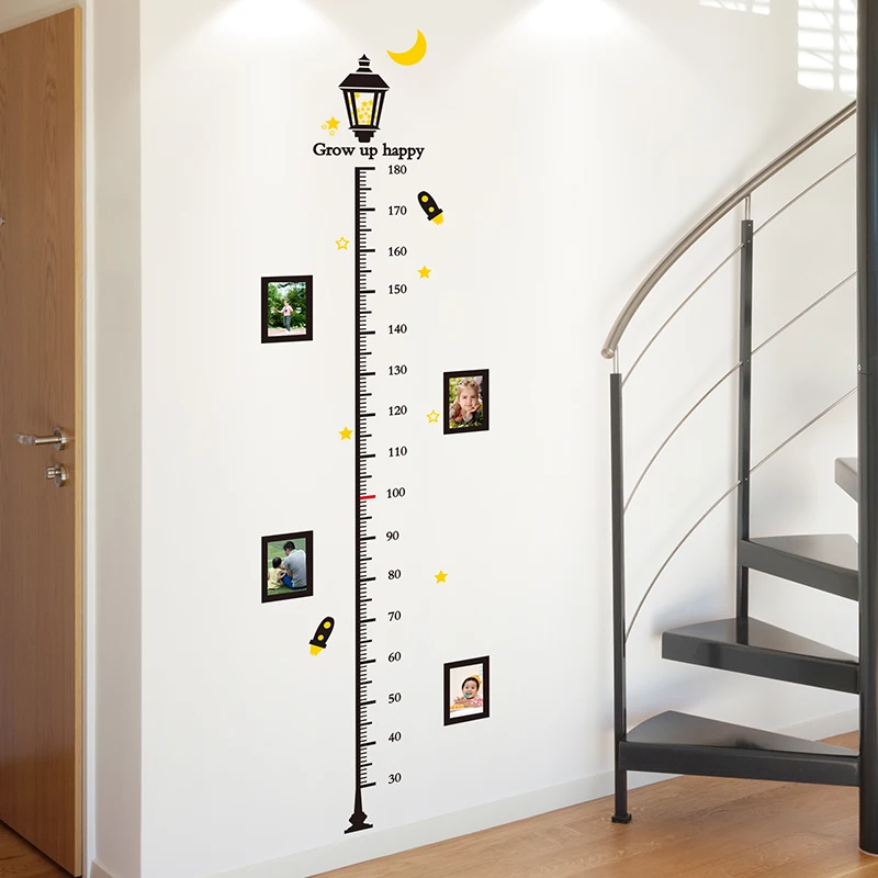

[SHIJUEHEZI] Street Light Height Measurement Wall Stickers PVC Material DIY Wall Decals for Kids Rooms Baby Bedroom Decoration